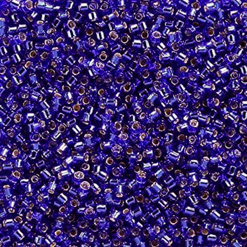 50 gram   SILVER LINED COBALT Miyuki Delica Seed Beads 11/0