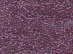 50 gram   LINED MAGENTA AB  Delica Seed Beads11/0