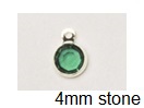 6.6mm - Silver Plated Swarovski Channel Birthstone Charms (CC4S)