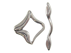 18x20mm Flower Shape Sterling Silver Toggle Clasp
