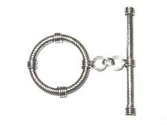 30.75 Round Large Twist Sterling Silver Toggle Clasp 