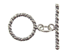 15mm Round Sterling Silver Toggle Clasp