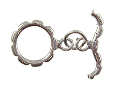 14mm Round Sterling Silver Toggle Clasp