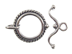 16mm Round Heavy Sterling Silver Toggle Clasp Bulk Pack 