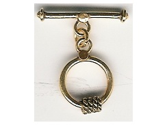 Vermeil Round Toggle Clasp With Wrapped Accent