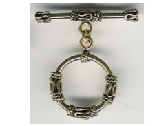 Vermeil Round Toggle Clasp With 4 Bali Stations