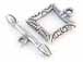 12.5x12.5mm Square Sterling Silver Toggle Clasp