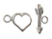 12x12mm Heart And Arrow Sterling Silver Toggle Clasp