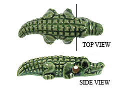 Large Shiny Alligator Peruvian Ceramic Pendant
