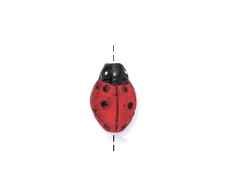 Red Ladybug - Teeny Tiny Peruvian Ceramic Bead 