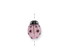 Pink Lady Bug - Teeny Tiny Peruvian Ceramic Bead 