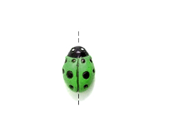 Green Lady Bug - Teeny Tiny Peruvian Ceramic Bead 