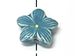 Blue Iris - Teeny Tiny Peruvian Ceramic Bead