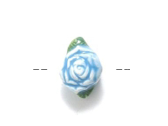 Lt. Blue Rose - Teeny Tiny Peruvian Ceramic Bead 