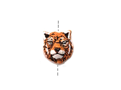 Orange Tiger Head - Teeny Tiny Peruvian Ceramic Bead 