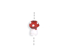 Mushroom with Red Cap - Teeny Tiny Peruvian Ceramic Bead