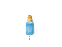 Blue Baby Bottle - Teeny Tiny Peruvian Ceramic Bead 