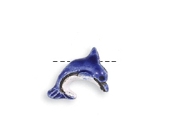 Blue Dolphins - Teeny Tiny Peruvian Ceramic Bead 