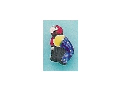 Blue Parrot - Teeny Tiny Peruvian Ceramic Bead 