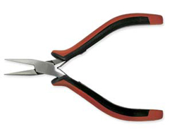 5-Inch Ergonomic Chain Nose Plier with Spring and Red/Black Comfort Grip