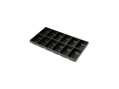 12 Section Black Liner Tray  (case of 12 trays)