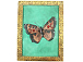 Vintage Gemstone Powder Brass Inlay Indian Jewelry Trinket Wooden Box - Dark Brown Butterfly