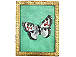 Vintage Gemstone Powder Brass Inlay Indian Jewelry Trinket Wooden Box - Grey Butterfly