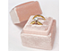 Proposal Ring Box Velvet Vintage Handmade Bride' s Ring Bearer Box, Nude Blush Color, Square, hold 2 Rings