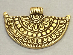 Brass Pendant - Antique Sunburst Design Ethnic, Tribal, Amulet, Vintage- Large 2.25-inch