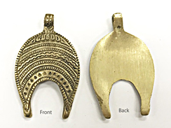 Large Brass Ethiopian Pendant  2.5" 65mm x 38mm approx, Brass Amulet Pendants