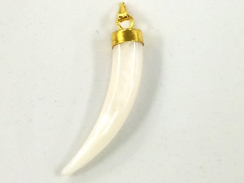 1.75" Petite Mother of Pearl Horn with Gold Cap