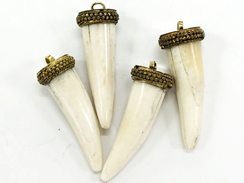2.5 inch ivory color bone pendant