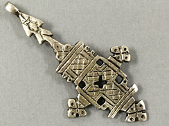 Ethiopian Silver Tone Cross Pendant
