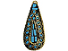 Tibetan Drop Pendant Turquoise Inlay 1.75-inch Gold Brass Plated - TP17