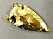 Large Gold dipped Jasper Arrowhead , Double Bail Pendant 2 inch Approx