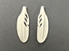 Carved Bone Pendant - Feather Design 40x13x4mm