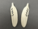 Carved Bone Pendant - Feather Design 57x15x4mm