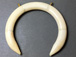 Crescent White/Creamish Bone Pendant  with 2 gold tone Loops