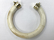 Crescent White/Creamish Bone Pendant  with gold tone Loops Choker Style