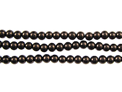 Brown 3.5mm Round Glass Pearls