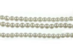 Cream 3.5mm Round Glass Pearls