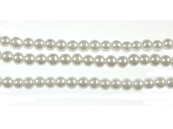 White 3.5mm Round Glass Pearls