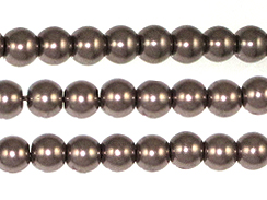 Bronze 8mm Round Glass Pearls