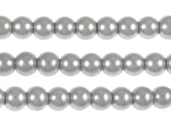 Silver Grey 8mm Round  Glass Pearls