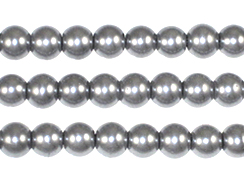 Silver 8mm Round  Glass Pearls