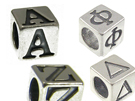 Alphabet Beads Sterling Silver - 7mm Block Letters